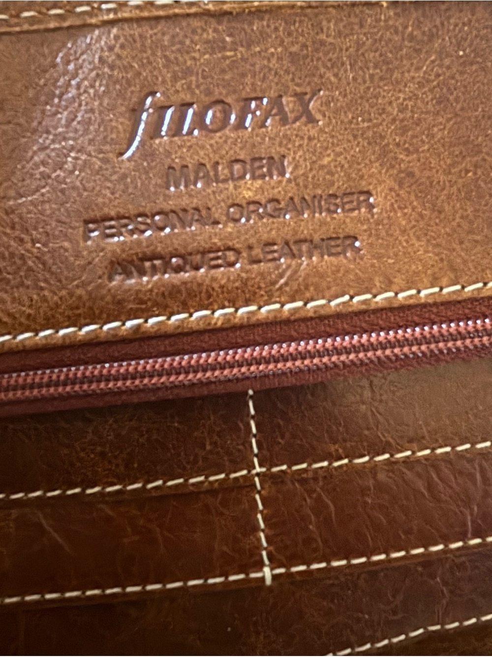 Brown Leather Snap Filofax Malden personal Organizer antiqued leather - Picture 12 of 13